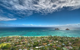 ���� ��� � �������� ������ �� ���� ������� / Lanikai Beach, ������ / Hawaii, ���  