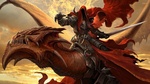 Обои Берсерк с мечом на драконе огня в небе, из игры Time of Dragons / Драконы Вечности