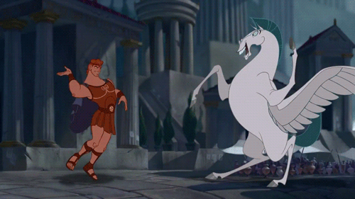 Фото Здоровающиеся Геркулес и Пегас из мультфильма Геркулес / Hercules