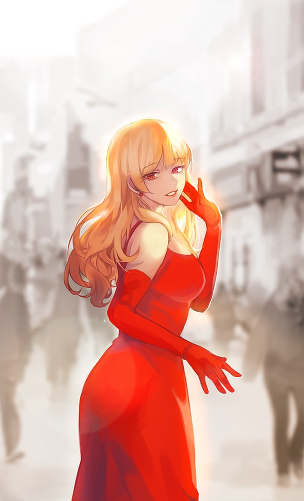 Девушка В Красном Платье Арт