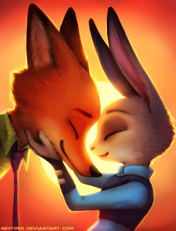 Фото Nick and Judy / Ник и Джуди, персонажи американского компьютерно-анимационного комедийно-приключенческого фильма Zootopiaby / Зверополис, by Neytirix