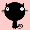 99px.ru аватар Зевающий чёрный кот на нежно-розовом фоне