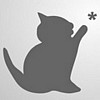 Аватар Силуэт котенка, который тянется к снежинке