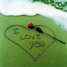 99px.ru аватар На зеленой траве выложено сердечко с надписью (I love you) и рядышком лежит красная роза