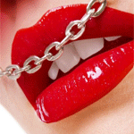99px.ru аватар Ярко-красные губы девушки и серебряная цепочка