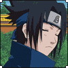 Аватар Саске из аниме Наруто показывает табличку с надписью I love Naruto