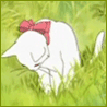 99px.ru аватар белая кошка в травке