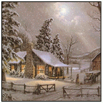 99px.ru аватар Зима,домик по середине леса в снегу,елочки