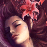 99px.ru аватар с розовой лилией в волосах