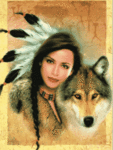 99px.ru аватар красавица с волком