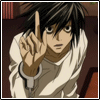 Аватар Эль (L) из аниме Death Note / Тетрадь Смерти мотает пальцем, ай я яй