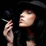 99px.ru аватар Девушка в шляпе курит сигаретку