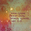 Аватар Глаза сухие.Режет соль.Теперь чужие..Счет 0:0