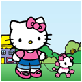 Аватар Hello Kitty гуляет со своей собачкой