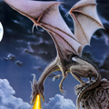 99px.ru аватар серый огнедышащий дракон на скале