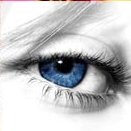 Аватар Голубой глаз на белом фоне