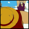 Аватар Луффи с разворота врезал мужику (One Piece)