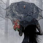 99px.ru аватар С черным кружевным зонтиком