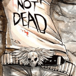 Аватар На девочке майка с надписью NOT DEAD и джины, на пряжке ремня коих изображён череп с крыльями.