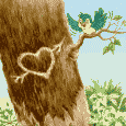 99px.ru аватар Птичка на ветке и сердечко на дереве