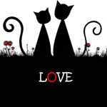 Аватар Коты и надпись LOVE