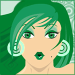 99px.ru аватар Зеленоволосая девушка с круглыми серьгами