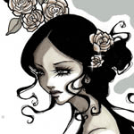 Аватар Готическая девушка с розами