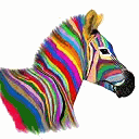 99px.ru аватар Зебpа с pазноцветными nолосками