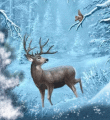 99px.ru аватар Олень разговаривает с белочкой в зимнем лесу