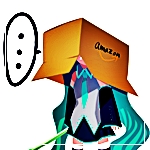 Аватар Вокалоид Хатсуне Мику с коробкой на голове