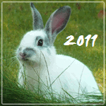 Аватар Белый зайчик 2011 в травке