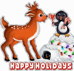 99px.ru аватар Олененок и пингвин  (Happy holidays)