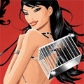 Аватар Девушка несет клетку, внутри которой сидит мужчина