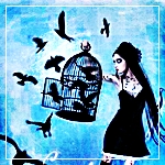 Аватар Девушка выпускает из клетки птиц