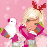 99px.ru аватар Девушка с белым существом зимою под снегом