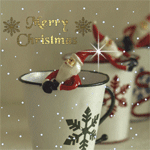 99px.ru аватар Чашки с сидящими в них Сантами (Merry Christmas)