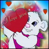 Аватар Медведь держит сердце (I love you)