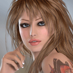 99px.ru аватар Татуированная девушка с яркой косметикой