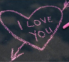 Аватар Надпись розовым мелом I love you