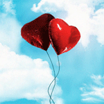 99px.ru аватар Два воздушных шарика-сердечка в небе