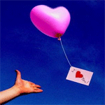99px.ru аватар отпускает в небо шарик с письмом.i love you