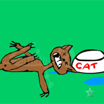99px.ru аватар Кот объелся из миски с надписью *CAT* и душа его отлетает на небеса