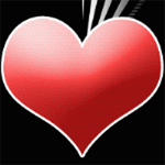 99px.ru аватар Красное сердце с белыми лучами