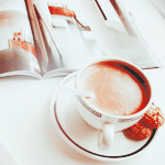 99px.ru аватар Кофе и печенье возле открытого журнала