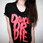 99px.ru аватар Девушка в майке с надписью Dance or die