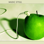 Аватар Яблоко с наушниками (music style)