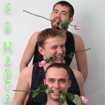 99px.ru аватар Трое парней с розами в зубах (С 8 Марта)