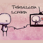 99px.ru аватар Человечек смотрит телевизор (Television screen)
