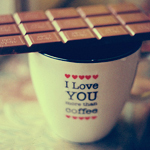 Аватар Плитка шоколада на кружке с надписью I love YOU more than coffee