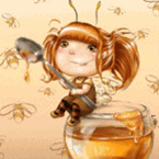 99px.ru аватар Девочка-пчелка сидит на банке с медом